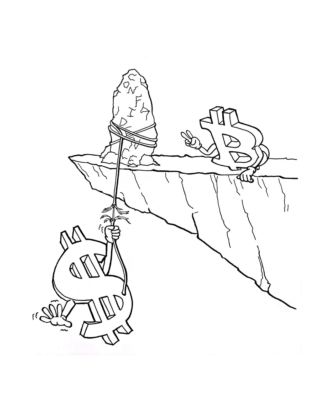 #153 Hanging by a Thread - Coloring Page