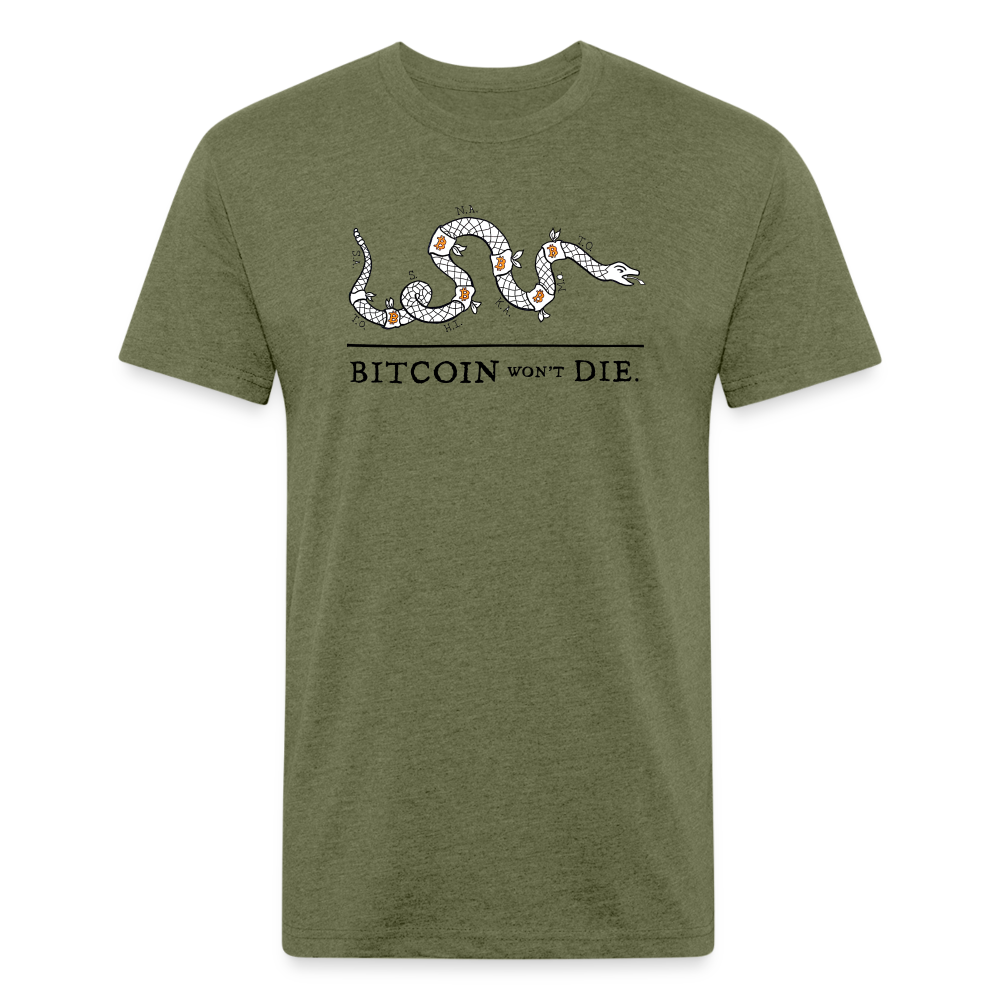 Bitcoin Won't Die T-Shirt - heather military green
